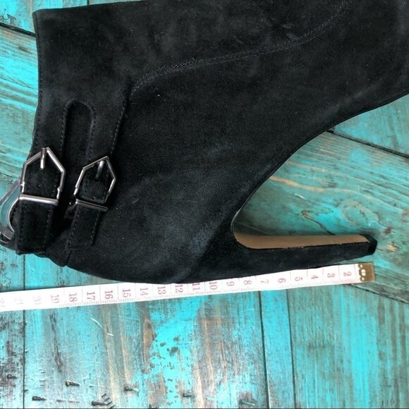 Sam Edelman Black Leather Heeled Ankle Boots Size 8 - Picture 8 of 13